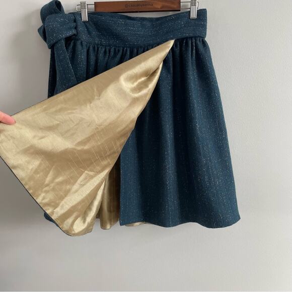 Lorick | The Lorick Lady Tweed Wool Blend Wrap Skirt Tie Bow Classy Professional - Picture 5 of 8